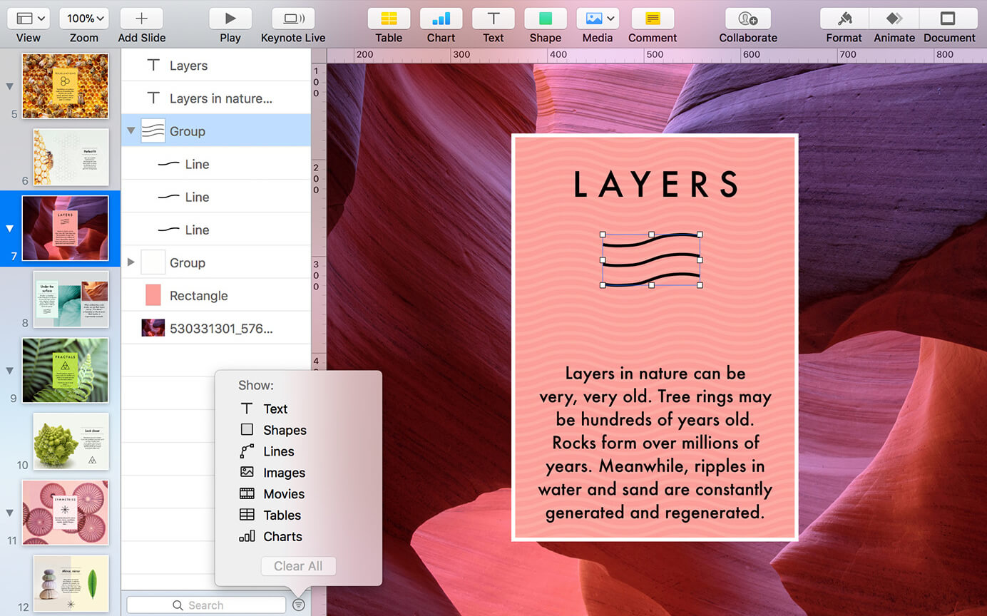 Пользователи гаджетов Apple могут создать коллаж дизайн интерьера в Keynote