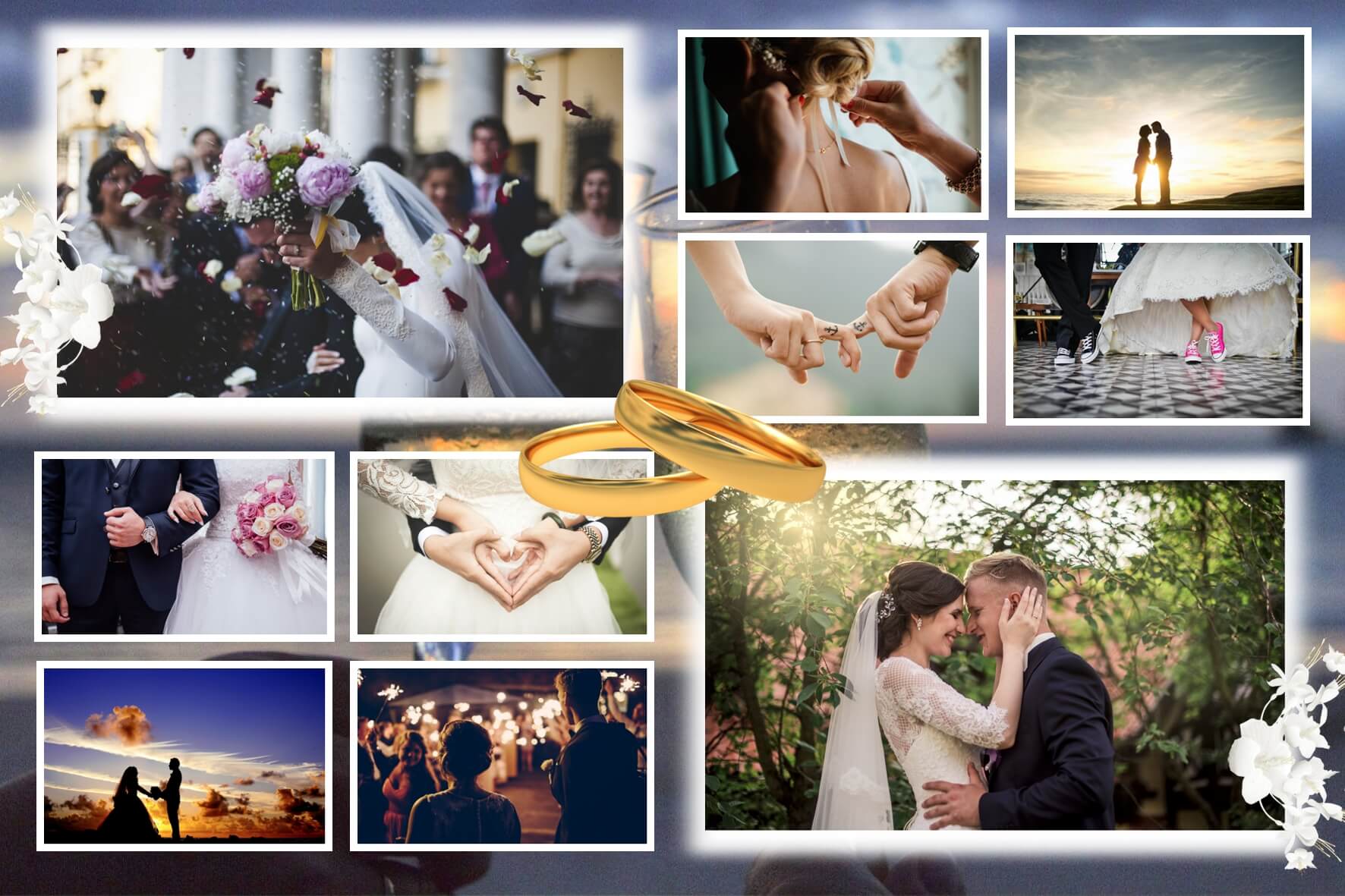 фотоколлаж из 10 свадебных фото поможет выразить любовь ещё раз